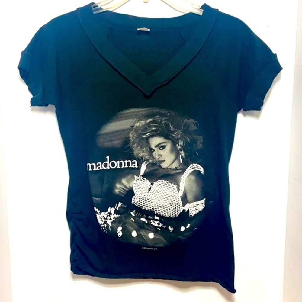 Madonna Rare Vintage 1985 Boy Toy Inc. Tour T shirt V-neck One side sinched up!
